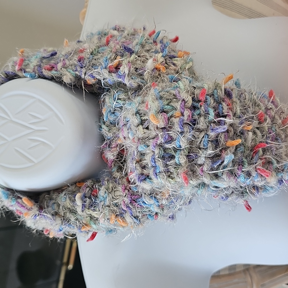Hand Knitted Multicolor Vintage Scarf